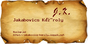 Jakabovics Károly névjegykártya